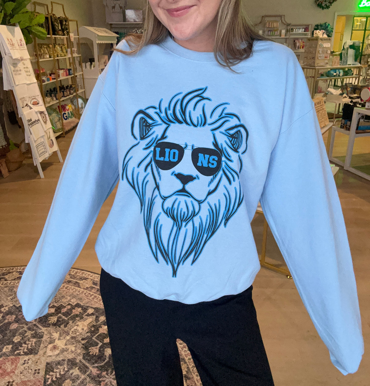 Retro Detroit Lions Sweatshirt in Blue