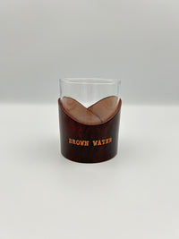 Leather Rocks Glass - Brown Water Leather Wrap