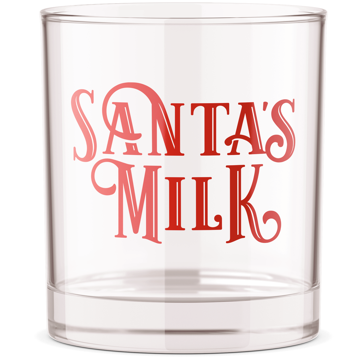 Santa's Milk Whiskey Rocks Glass