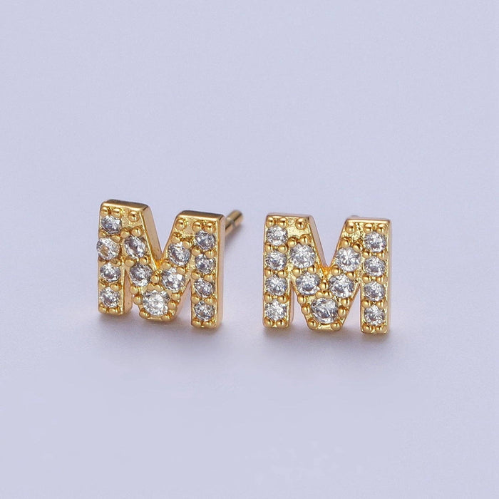 Stud Initial Earring: M