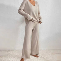 Casual Pit Strip Long Sleeve Set in Apricot