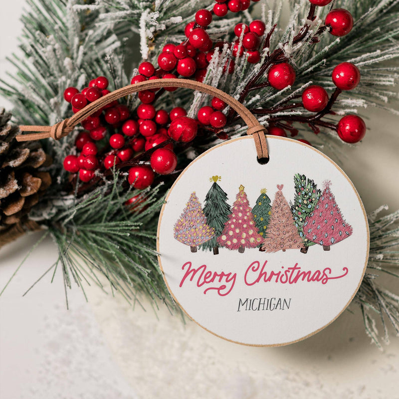 Pink Pines of Michigan Holiday 4" Round Ornament