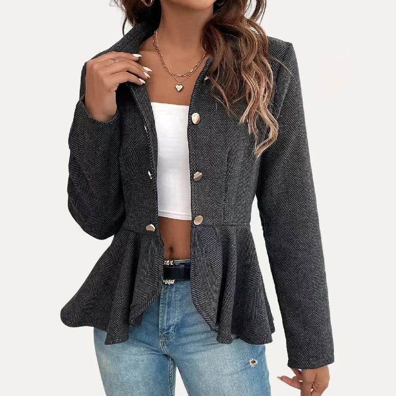 Lightweight Collared Blazer in Dark Grey