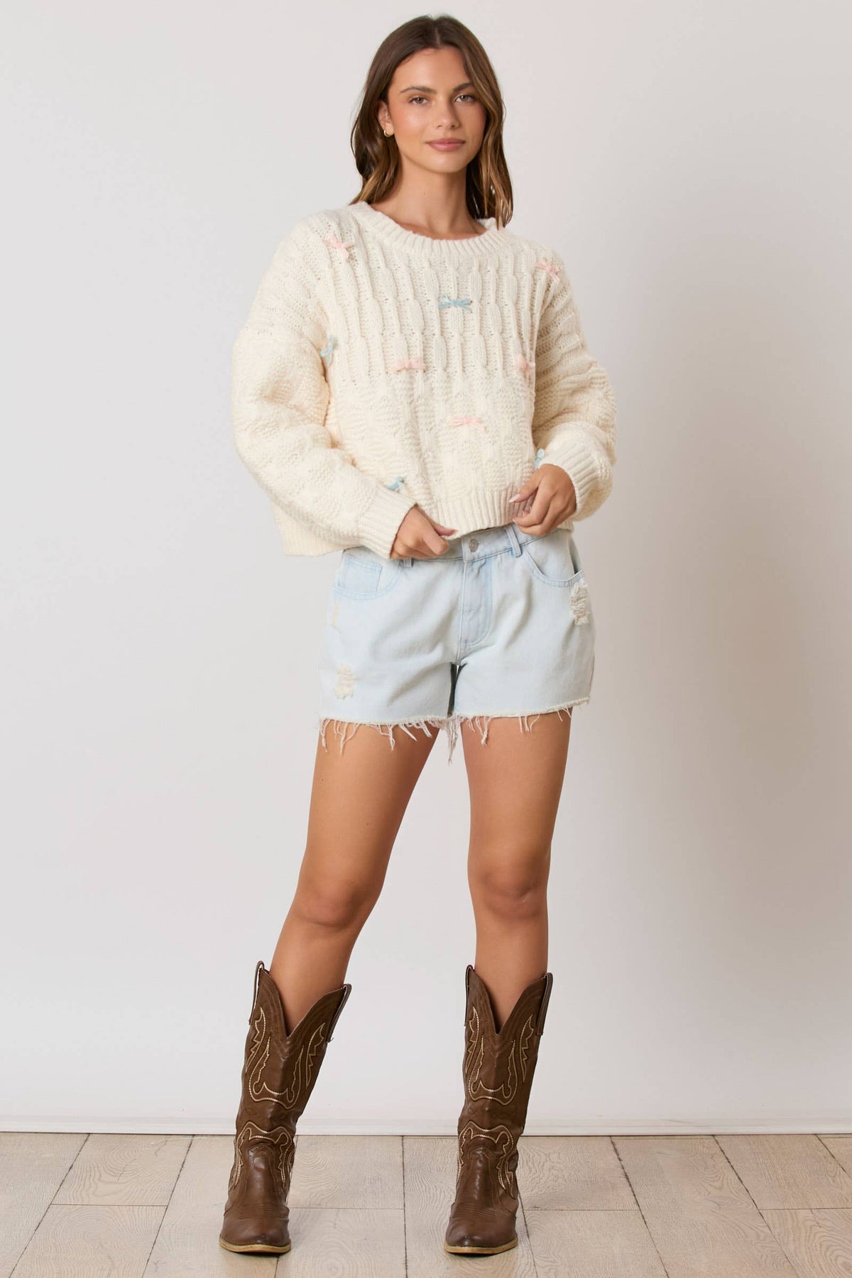 Tied With Love Cable Knit Sweater