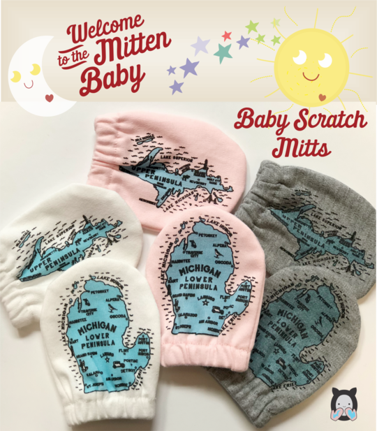 Michigan Mittens Baby Scratch Mitts Snowball