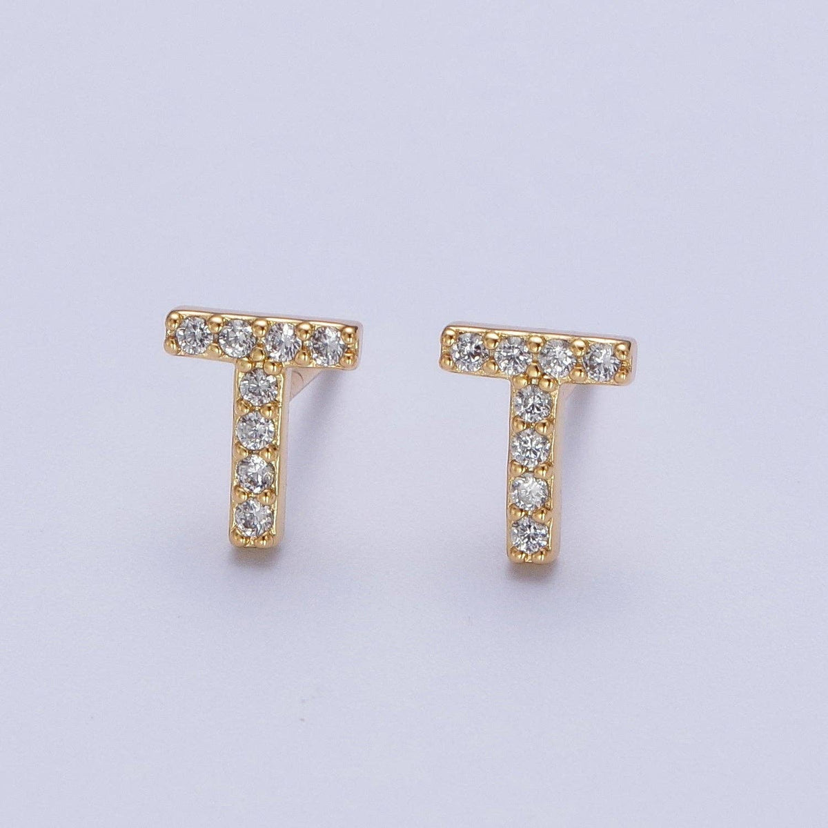 Stud Initial Earring: T