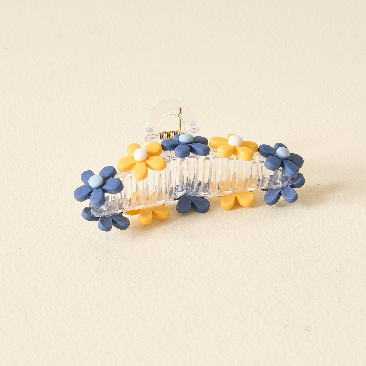 Gameday Daisy Claw Clip - Navy Yellow