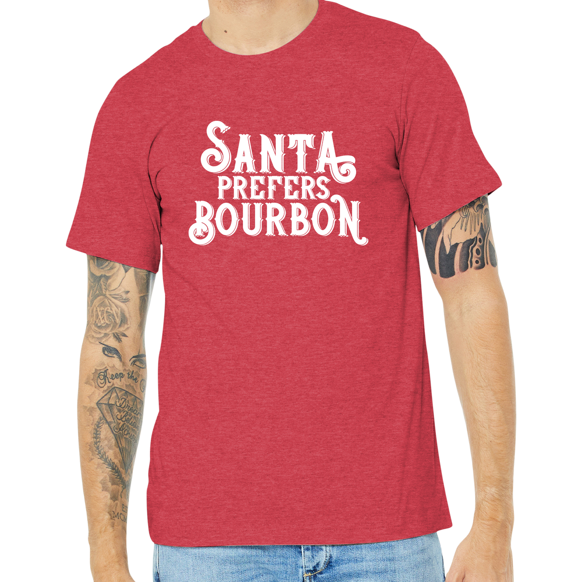 Bourbon Claus T-Shirt in Red