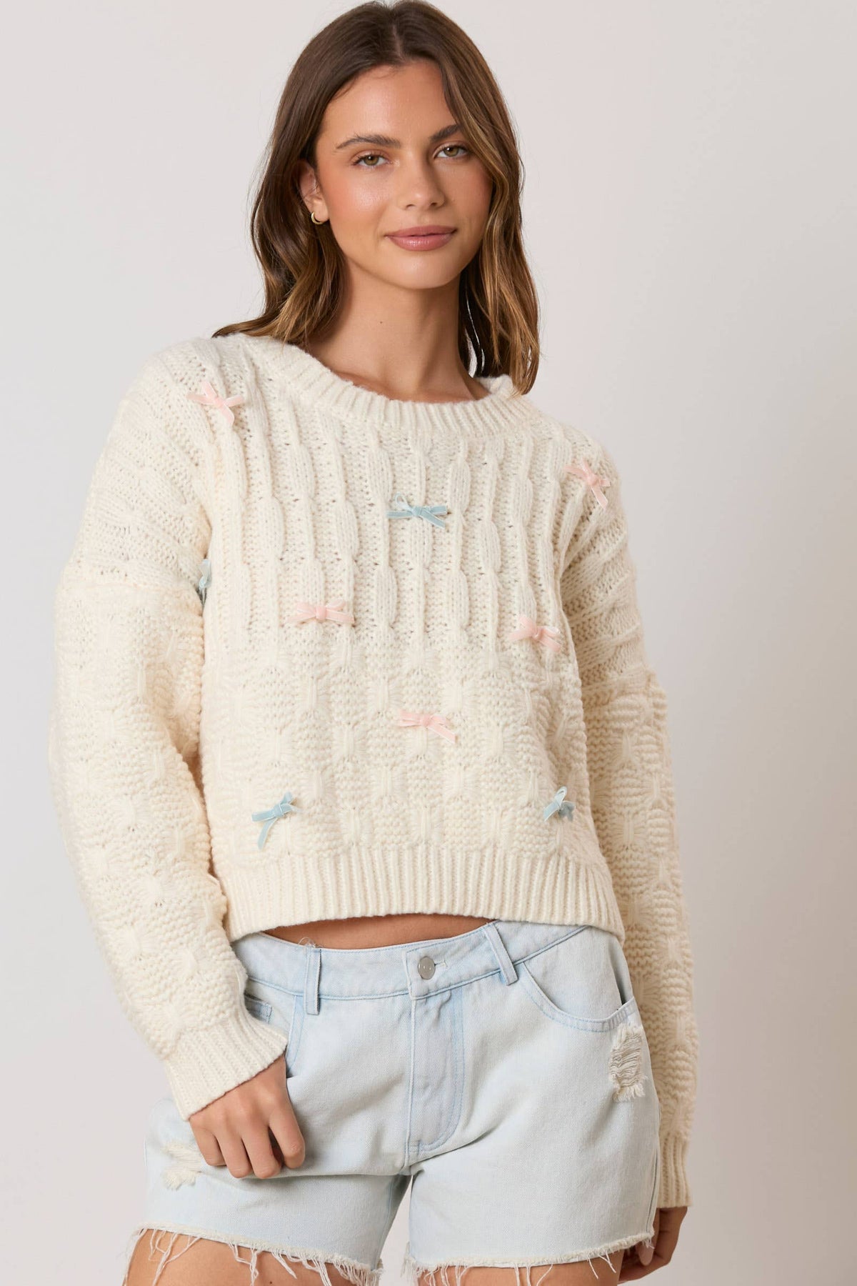 Tied With Love Cable Knit Sweater