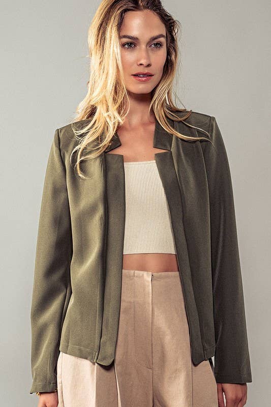 Unlined Blazer in Olive