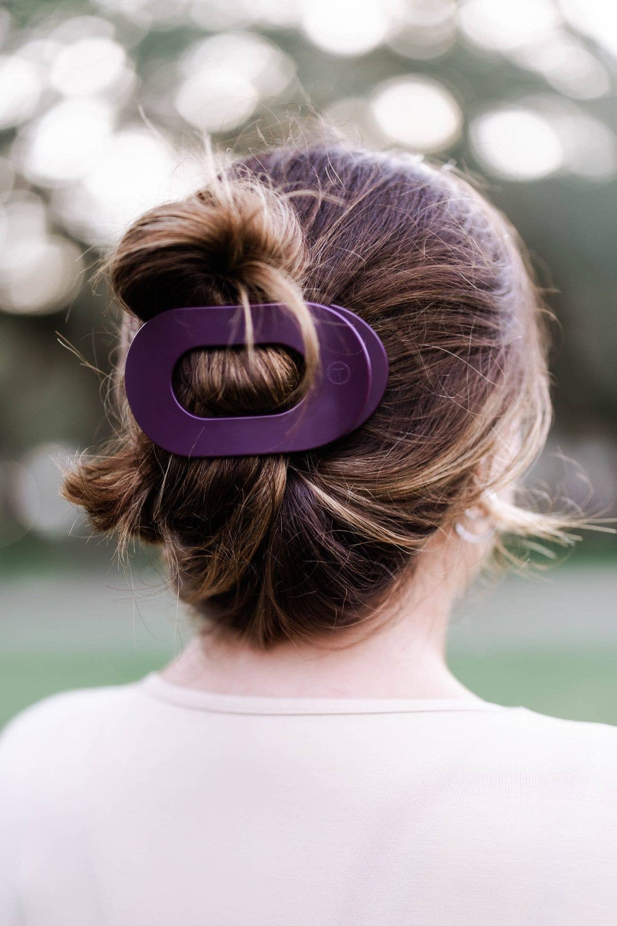 Round Flat Hair Clip: Large, Burgundy Bliss