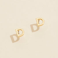 Initial Stud Earrings in Gold