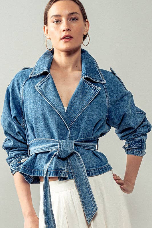 The Denim Trailblazer Trench Coat