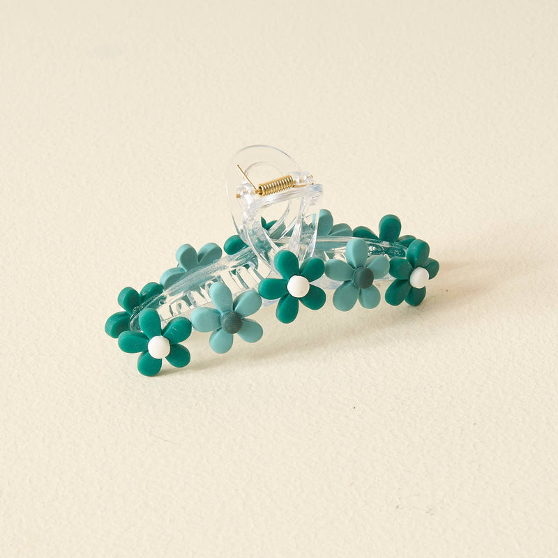 Gameday Daisy Claw Clip - Green