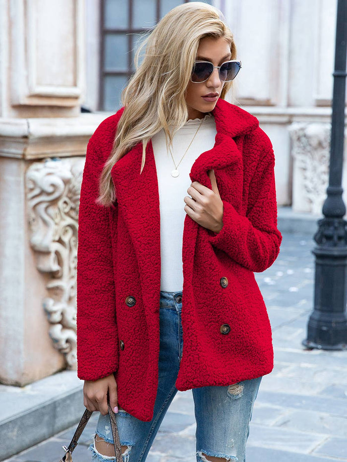 Sherpa Cardigan With Loose Lapels