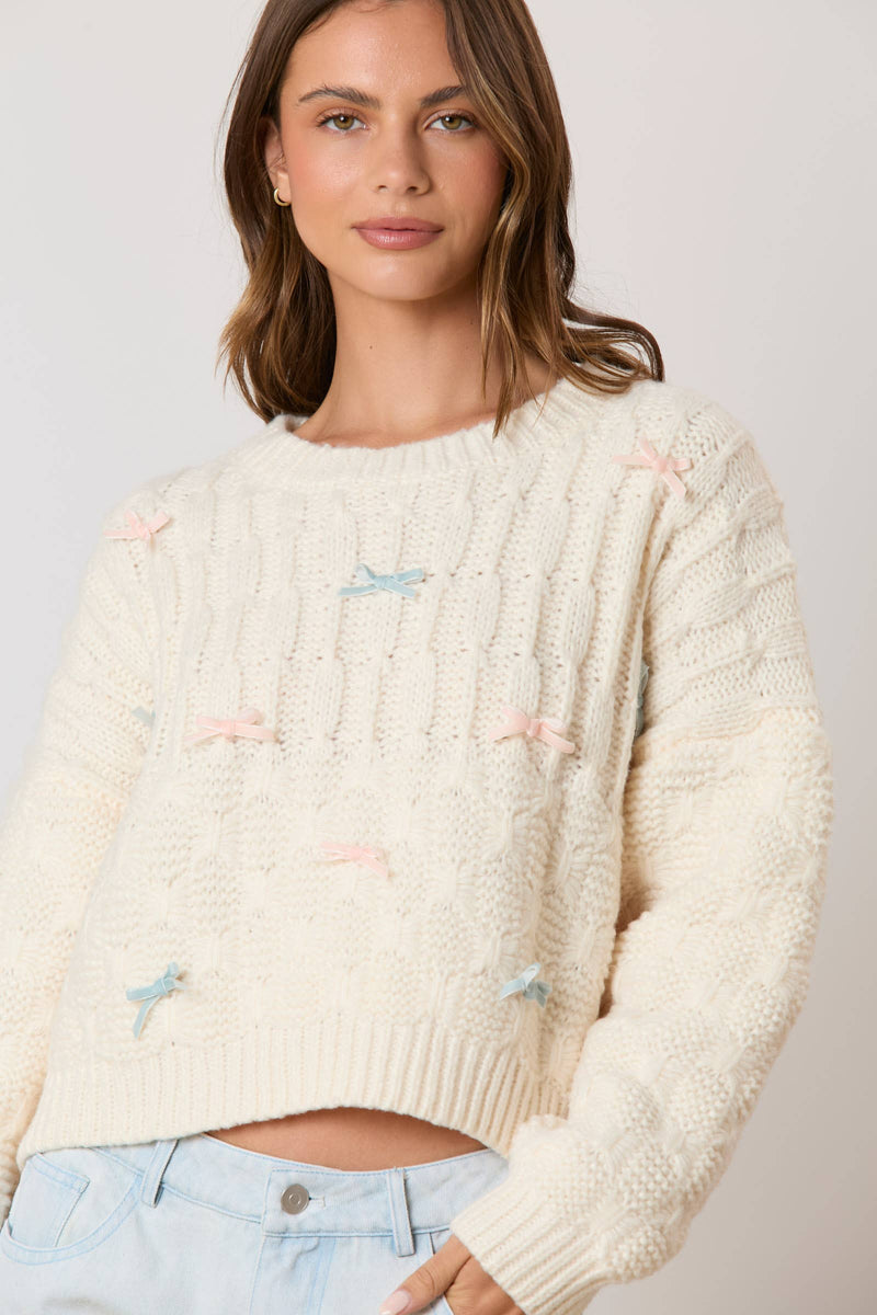 Tied With Love Cable Knit Sweater