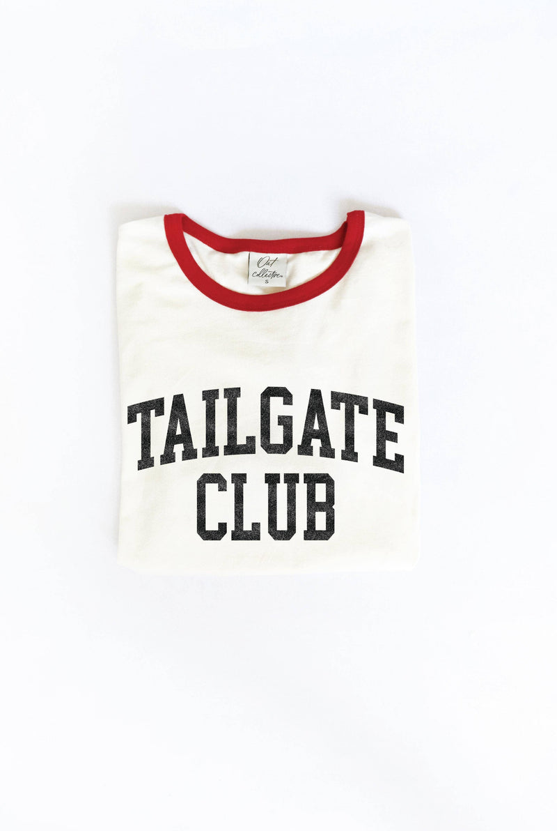 Tailgate Club Ringer Graphic T-Shirt in Red