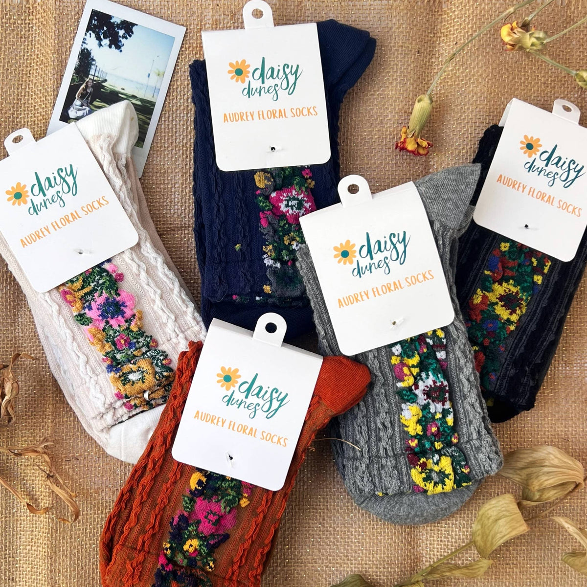 Audrey Vintage Socks in Navy