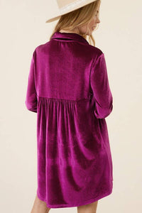 Velvet Mini Dress in Ruby