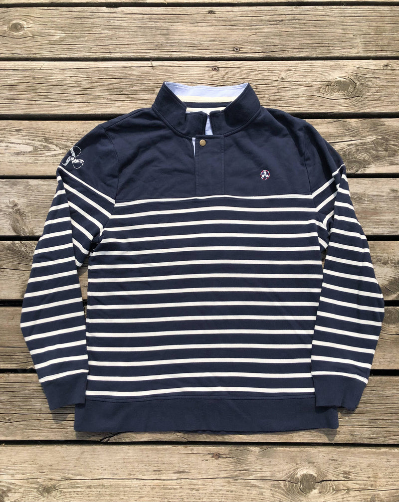 Navy Striped Mackinac Pullover