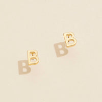 Initial Stud Earrings in Gold