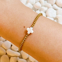 White So Very Blessed Cross Bracelet