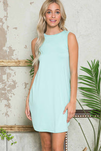 Sleeveless Hi-Low Dress in Mint