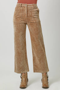 Washed Corduroy Trousers in Sand