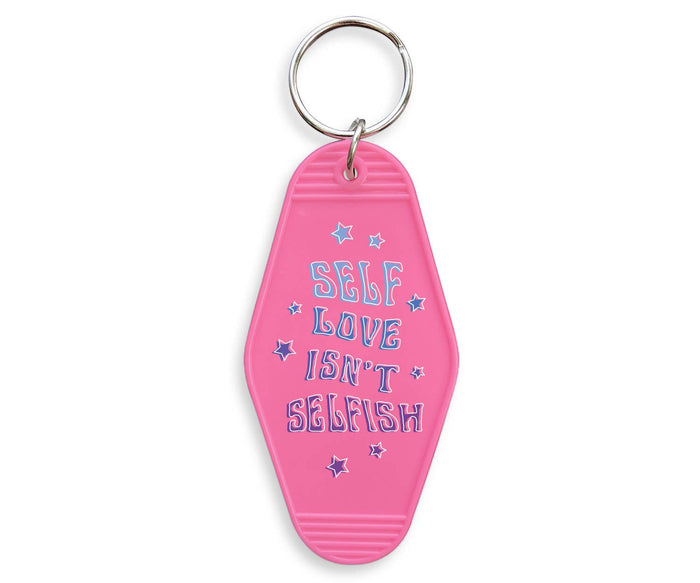 Self Love Isn't Selfish Motel Keychain: Pink