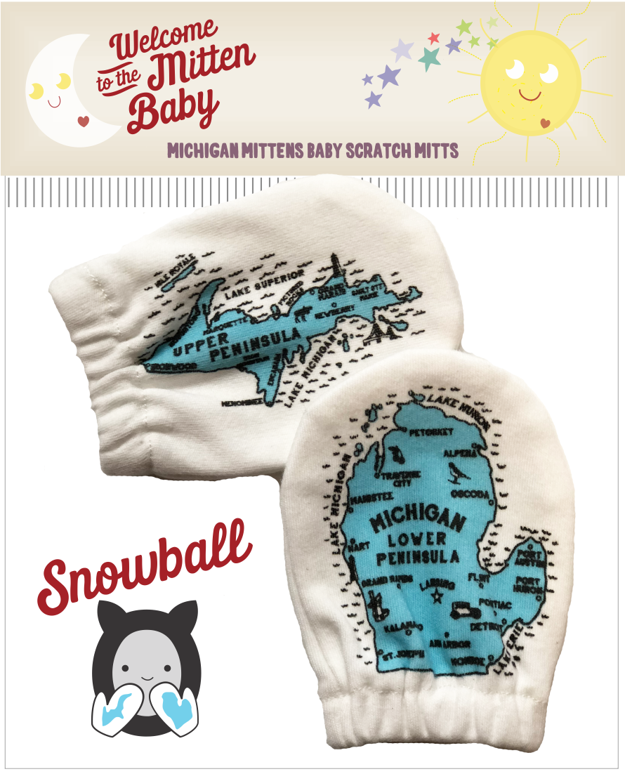 Michigan Mittens Baby Scratch Mitts Snowball