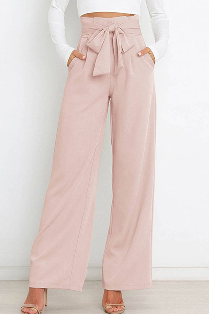 Tied Waist Work Pant in Pink