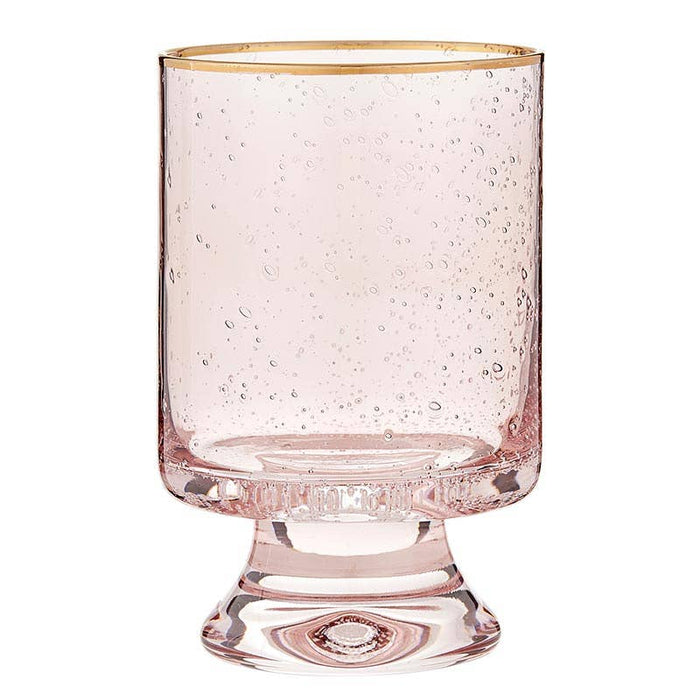 Blush Gold Rimmed Old Fashioned Glass