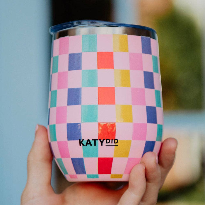 Checkered Wine Tumbler