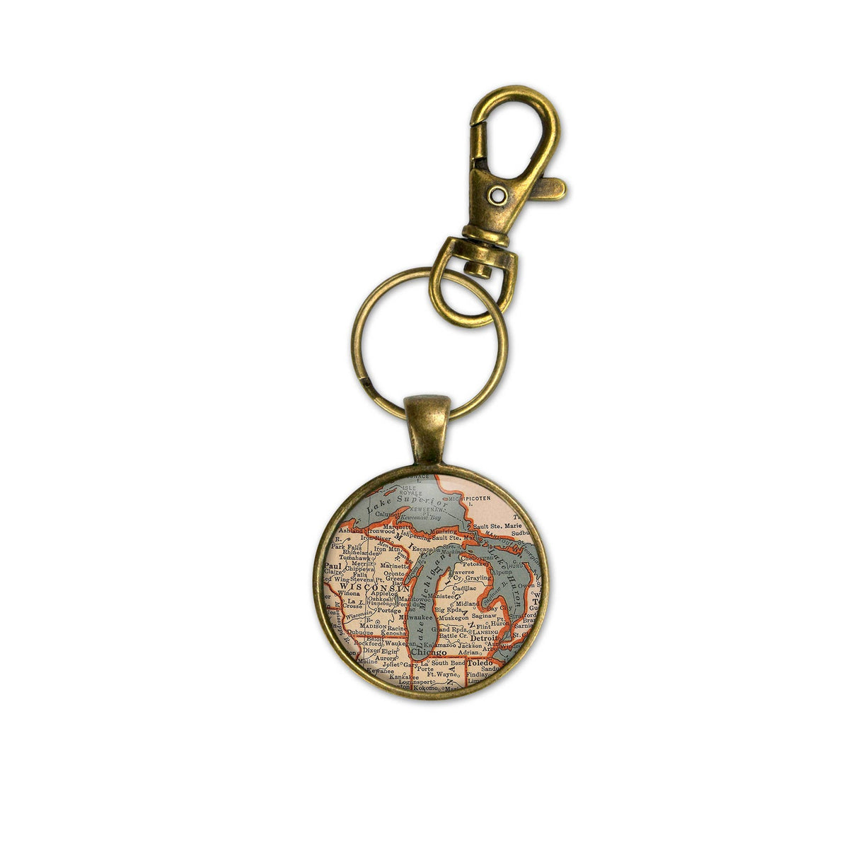 Michigan Map Keychain