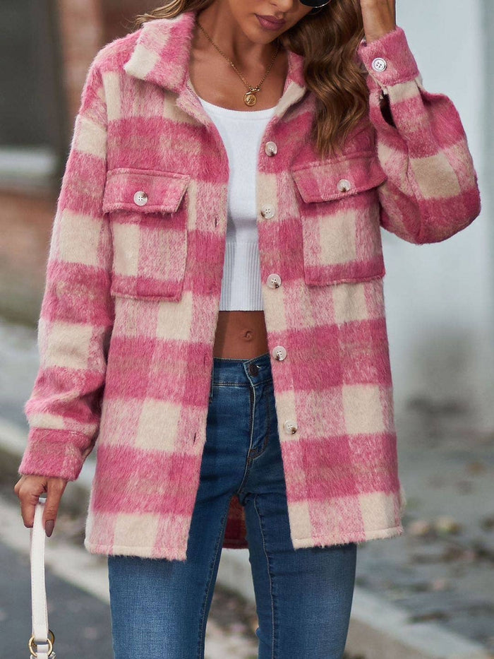 Pink Plaid Flannel Shacket