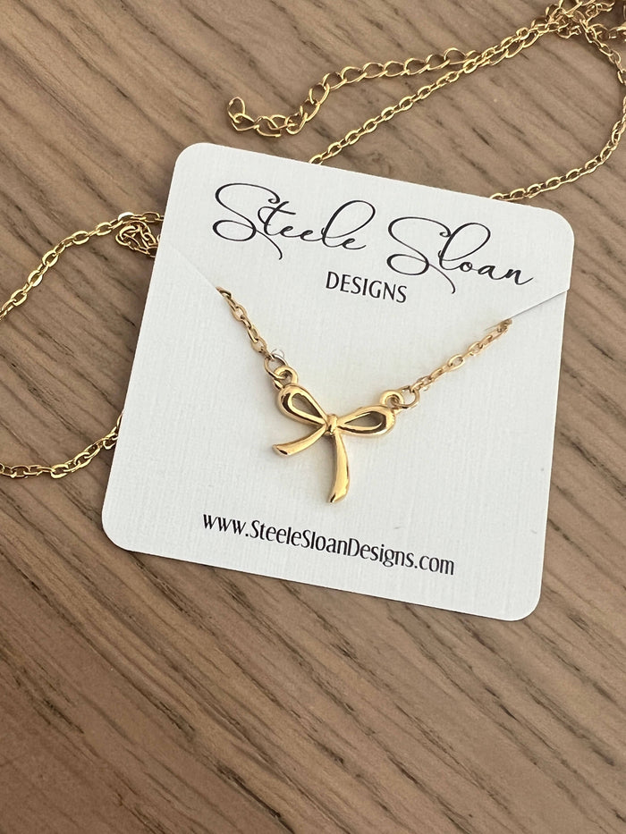 Gold Bow Necklace